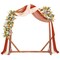 Rustic Brown Wooden Wedding Arch with Fir Wood Frame and Metal Stakes for Outdoor Events